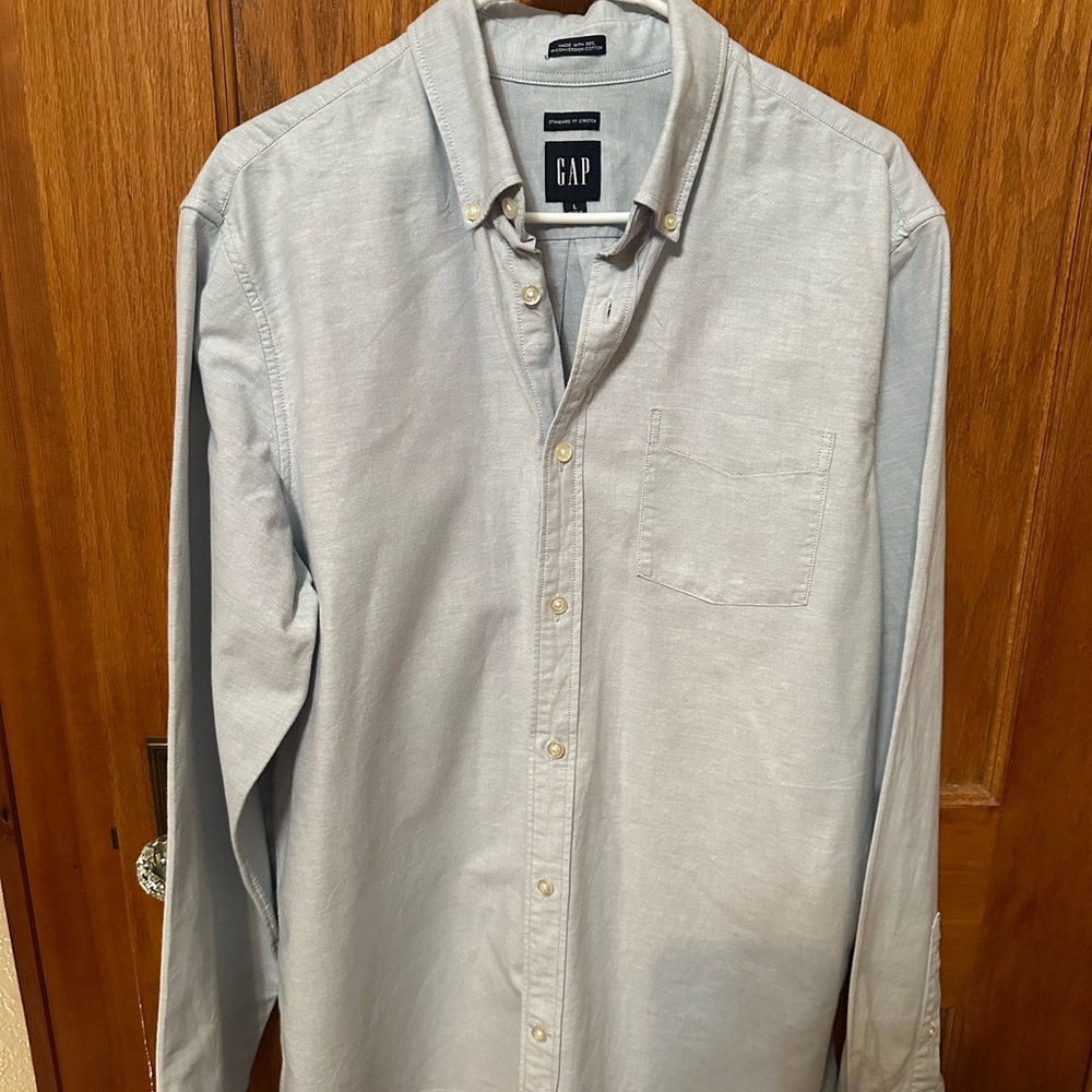 GAP Men’s Large Blue Oxford Button Down Long Sleeve Shirt Casual Preppy Business